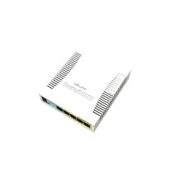 Mikrotik Smart Switch 5 puertos Gigabit, 1 SFP, caja de plástico, SwOS