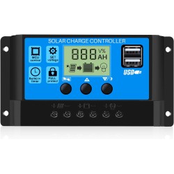 Controlador Regulador de Carga Solar Inteligente PWM 12V/24V 30 Amperios