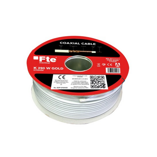 K290W GOLD CABLE COAXIAL COBRE MUY BAJA PERDIDA 75 OMS ANTENAS TDT TV