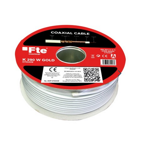 K290W GOLD CABLE COAXIAL COBRE MUY BAJA PERDIDA 75 OMS ANTENAS TDT TV