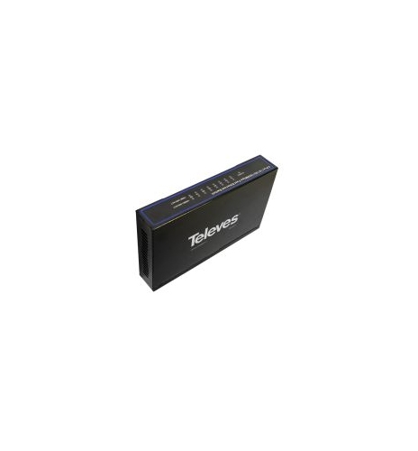 1000282 - TELEVES - Gigabit Switch, 8 puertos 1000Mb No Gest.  RJ45 caja metal